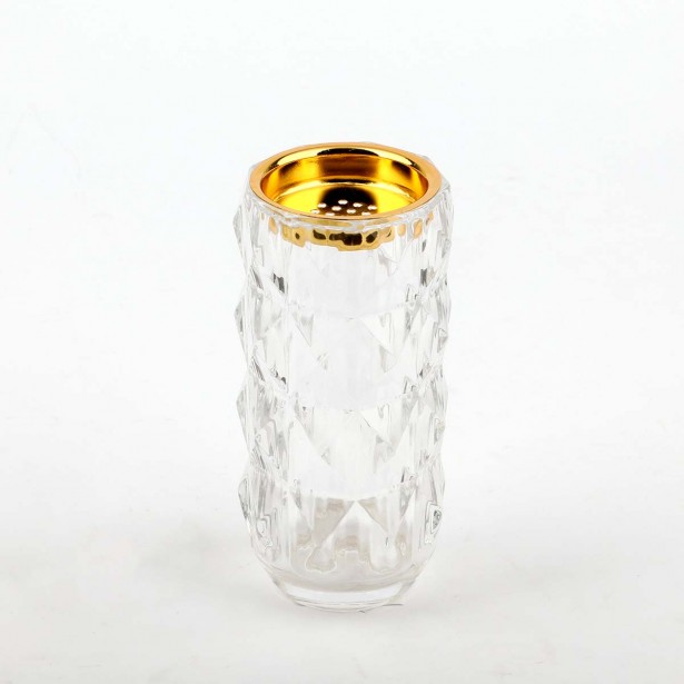 مبخرة زجاج بتصميم مميز شفاف مقاس 15*7سم