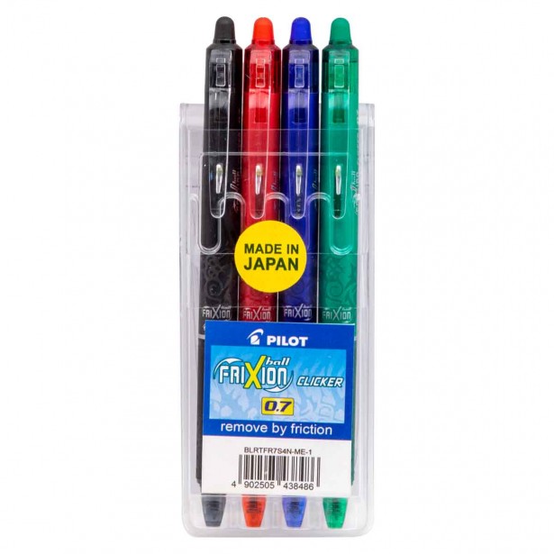 طقم قلم سائل فريكسون بول بايلوت قابل للمسح 7 مم 4 لون